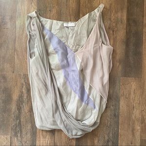 NWT NINA RICCI SILK & COTTON DRAPED TOP